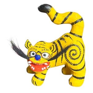 Japanese Folk Art Paper Mache "Koshidaka Tora" tiger Japanese Omamori